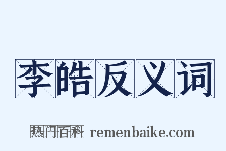 李皓反义词是什么意思的图片